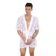 Boys Men's Sexy Nightgown Super Sexy Lace Transparent Thong Bathrobe Lounge Suit XL Black