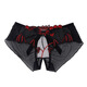 Sexy and interesting underwear for women thongs in the same room, open crotch and reveal their vaginas, and convenient sex supplies to stimulate lace perspective sexy and seductive three-point women's hole-opening underwear to avoid sleeping 838 bean paste L
