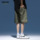 Foss Phil Shorts Herren Sommer Arbeitskleidung Trendy Brand Casual Ice Seide mittelpants losen Sportfünf-Punkte-Hosen 9906 Militärgrün M.