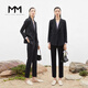 Mai Meng Shopping Mall Mai Meng 2022 Autumn New Style Suit Striped Lapel Jacket Pants Women Dark Navy Pants 599C250221-1 S 155/80A (110 Jin Jin is equal to less than 0.5 kg)