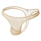 Iosn Men's Sexy Low Waist Underwear Breathable Spider Web Low Waist Thong Transparent Briefs Fat Bear Large Size HS605 Yellow L
