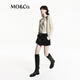 MO&Co. Culottes shorts sheep wool worsted simple pleated low-waist casual pants Moanke black M 165