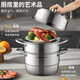 Supor steamer three-layer multi-bottom 304 stainless steel large-capacity basket soup pot double-layer 3-layer large steamer steamer steamer pot universal three-layer multi-bottom steamer 32cm