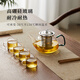 Mingguang teapot glass teapot tea water separation kettle household teapot office glass tea set kung fu teapot