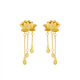Sanskrit Old Phoenix Gold Shop Style Ancient Tassel Lotus Yellow I Gold Earrings Wedding Lotus Lotus Lotus 18k Gold Earrings Lotus Earrings Pair