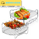 Shantou Lincun Microwave Oven Grill Air Fryer Double-layer Grill Barbecue Rack Kebab Rack Dried Fruit Oven Light Wave Oven Universal Grill 7-inch 3-piece Set