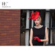 EE original design European and American fashionable lady hat Elegant and versatile Jockey Club lady style hat for women 2336 red