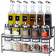 Oil pot seasoning box seasoning set with storage rack seasoning storage box kitchen seasoning bottle glass seasoning jar utensils 5 oil pots + 5 seasoning jars + 5 storage jars + shelf