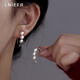 Lnieer S925 silver hook pearl earrings for women, simple temperament, anti-allergenic earrings, niche design ear hook earrings, hook pearl earrings, S925 silver