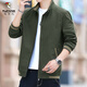 Woodpecker Brand Men's Clothing 2025 New Men's Jacket Pure Cotton Spring and Autumn Top Casual Stand Collar Jacket Men's Outerwear Black XL
