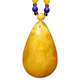 Fat Donglai's same style beeswax water drop pendant old chicken oil yellow necklace accompanying men and women amber gold chicken oil yellow peace buckle pendant
