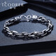 Ruofei platinum bracelet for men pt950 fashionable black gold men's platinum bracelet trendy men cool black thick chain for boyfriend platinum dragon pattern bracelet 18 cm 25-26 g