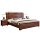Fanyi Massivholzbett, goldene Walnuss -Single und doppelte 1,8 Meter 1,5 m chinesische leichte Luxus -Hochboxschubladen -Aufbewahrungsbett 826# Festholzbett + Nachttisch*1 1,8 m*2,0 m