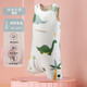 Badai Bear sleeping bag for middle and large children in autumn and winter thick cotton sleeveless children's baby air-conditioned room baby vest-type anti-kicking quilt Dinosaur Paradise (front quilted and back no cotton) S size recommended 0-2 years old sleeping bag total length 70cm