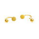 WOUG Gold Store Model 2025 New Fashion Versatile Simple Girls Yellow Earrings Small Fragrance Style Gift Gold Earrings Color Preserving Plating (Xiao Fragrance Style)