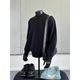 Lifeng Lei Jun's same style American Henry collar sweater men's winter high-end bottoming sweater cleanfit jacket black upgrade 5XL (recommended 195-210Jin Jin equals 0.5 kg)