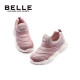 Belle children's shoes, spring and autumn children's sports shoes, medium and large children's caterpillar shoes, running shoes, men's and women's casual shoes, pink and purple size 33