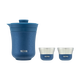 THERMOS tea travel set travel tea set outdoor camping portable insulated teapot tea cup birthday gift TCMU ice flower paint 304 stainless steel glazed blue