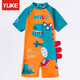 Yuke children's swimsuit boys' one-piece boys' middle and large children 2025 new sun protection children's hot spring swimming suit Orange Dinosaur XL Recommended height 120-120CM Yuke children's swimsuit boys' one-piece boys' middle and large children 2025 new sun protection children's hot spring swimming suit Orange Dinosaur XL Recommended height 120-120CM