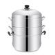 Chenni non-porous steamer, multi-layer steamer, thickened stainless steel, household original rice steamer without odor, energy-saving three-layer steamer (one pot, one lid, three steamers), thickened version 30cm (suitable for 3~5 people)