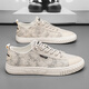 DKCCI Summer Breathable Men's Shoes 2025 Versátil nueva versión coreana Lienzo casual zapatos zapatos de tela blanca para hombres zapatos de moda beige 42