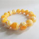 MHFDO Old Phoenix Natural Amber Beeswax Bracelet Russian Material White Flower Raw Mineral Bracelet Necklace Round Beads Second Generation Men's and Women's Chicken Oil 18MM White Honey Amber One String 13 Pieces