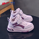Warrior children's shoes, girls' sneakers, winter velvet warm children's sneakers, two cotton shoes WZ-B062L light purple/purple 36
