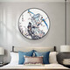 Tongdi New Chinese-style circular decorative painting Living room sofa background wall mural painting Aisle corridor entrance painting Study room landscape hanging painting 12176 plum porcelain diamond inlay-diameter 100-black frame (customized