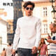 Mr. Bu hot timid high collar thick long sleeve bottoming white T-shirt men's spring and autumn solid color bottoming shirt top KT01878 small high collar ivory white S /165