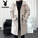 Playboy Windbreaker Men's Jacket Mid-Length Summer High-Level Men's Coat 2026 New Summer Men's Large Size Men's Clothing Black M 100-120Jin Jin is equal to 0.5 kg