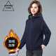 SHIROMA new winter wear hooded thickened velvet sweatshirt jacket for women autumn and winter new fashion navy L
