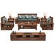 Chenya solid wood sofa walnut solid wood sofa combination modern Chinese style winter and summer dual-purpose large and small apartment storage furniture 70% users choose four-seater + imperial concubine couch + coffee table