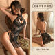 Sexy lace hollow cheongsam uniform, tempting see-through pajamas, midnight charm and breast-exposing passion suit, cheongsam + thong