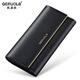 Gorola 2025 New Women's Wallet Long Genuine Leather Clutch Women's Wallet Coin Purse Wallet Large Capacity Multiple Card Slots Classic Black - Anti-Theft Brush