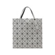 Issey Miyake Nuevo producto para mujeres Matte de seis cuadrículas bolsos de compras bolsos para el hombro Bag BB38 AG683 11 Diamante de empalme geométrico de gris claro