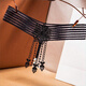 Sexy lingerie European and American hot one-thread thong women's flirting beaded friction see-through tassels gray blue one size fits all (suitable for 80-120 Jin Jin equals 0.5 kg)