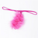 New men's sexy underwear European and American men's thong sexy temptation plush hoop transparent rose red
