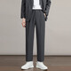 Dingfengbaoluo autumn drape suit pants men's straight loose wide-leg casual pants advanced slim C58 black M