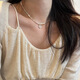 S925 sterling silver broken silver pearl fortune necklace 2023 autumn and winter new silver jewelry wholesale for women N1295 plain silver 925 silver