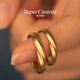 SUPERCUSTOM super engagement ring 18k gold wedding ring fashion couple ring custom engraving ring commemorative gift tide rice gold 18K yellow No. 11-12/single piece