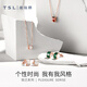 Xie Ruilin (TSL) 18K gold necklace Yueji series white mother-of-pearl transfer barrel clavicle chain AG672