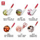ZWILLING Zwilling NOWS High-End Messerset Küchenmesser Obstmesser Knochenmesser Schere Fleischerbeil 7-teiliges Set Granatapfelrot 18cm Nows 7-teiliges Messerset Granatapfelrot