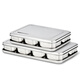 Enshousu stainless steel seasoning box seasoning box machine-made flavor box sample box food display box seasoning jar with lid commercial stall 6-grid seasoning box with lid and spoon