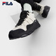 FILA women's mid-cut plus velvet dad shoes casual shoes winter warm thick-soled sneakers turtledove yellow/black-TB 37.5