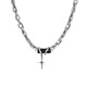 Oein Black Sapphire Silver Necklace Men's Niche Design Hip-Hop Twist and Stacked Handsome High Street Clavicle Chain Pendant Black Sapphire Silver Necklace 50cm+5cm