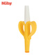 Nuby feeding supplies, baby teether, baby teeth soothing fruit teether, 3/6 months chewable and boilable, carrot shape, 1 pack