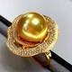 Fat Donglai's same style South Sea gold bead ring Philippines 18K gold diamond rich gold 15-16 shell pearl 15-16MM South Sea gold bead ring