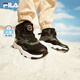 Fila Fila children's cotton boots 2024 winter non-slip plus velvet warm outdoor cotton boots for boys and girls, black/shadow black gray-BD size 31, inner length 19.5cm