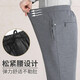 Classic car spring and autumn men's casual pants middle-aged and elderly high-waisted dad pants elastic waist trousers large size straight pants plus velvet grandpa pants 1 pair spring and autumn style gray 2XL recommended 120~140Jin Jin equals 0.5 kg