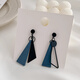 Core luxury irregular geometric blue earrings for women retro niche exaggerated earrings simple design temperament earrings haze blue geometric earrings
